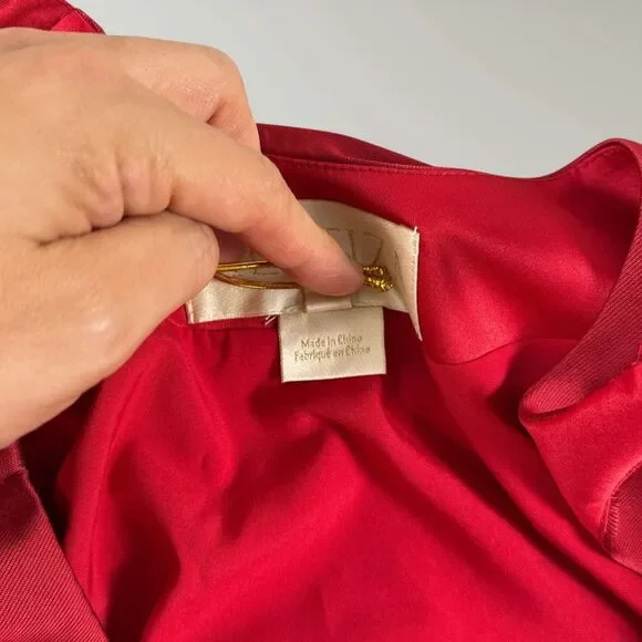 NWT Mestiza Rosanna Mini Dress A-line Red Silver Balloon Sleeves Cocktail Sz XL - Picture 9 of 14